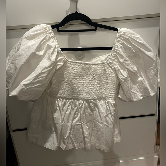 White ballon sleeve top - Picture 2 of 2
